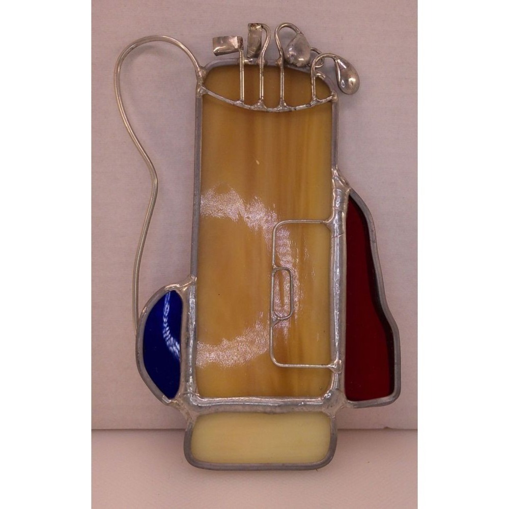UNBRANDED Suncatcher Unisex OS Multicolor Excellent Handmade Stained Glass Golf